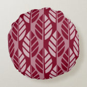 赤いスタイル化されたパターンの影 ラウンドクッション (裏面)