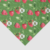 赤いスタウベリー、白い花 薄葉紙 (詳細)