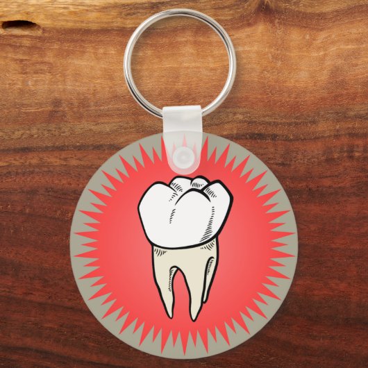 赤いスターバストに抽出されたばかりのモル キーホルダー (正面)