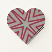 赤いスターバストパターン ノートブック (裏面)