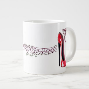 赤いスティレットと蝶の特産マグ ジャンボコーヒーマグカップ