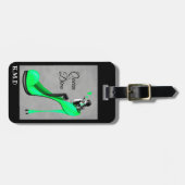 赤いスティレットにファッショナブルな女性の荷物タグ ラゲッジタグ (正面横)