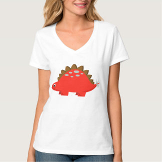 赤いステゴサウルスのTシャツ Tシャツ