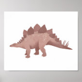 赤いステゴサウルス恐竜の子供部屋ポスター ポスター (正面)