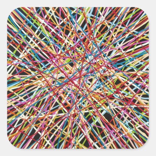 赤いステッカーのヘイスタック スクエアシール (正面)