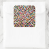 赤いステッカーのヘイスタック スクエアシール (バッグ)