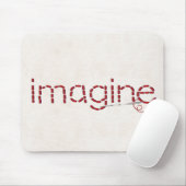 赤いステッチ想像文字メッセージ マウスパッド (マウス)