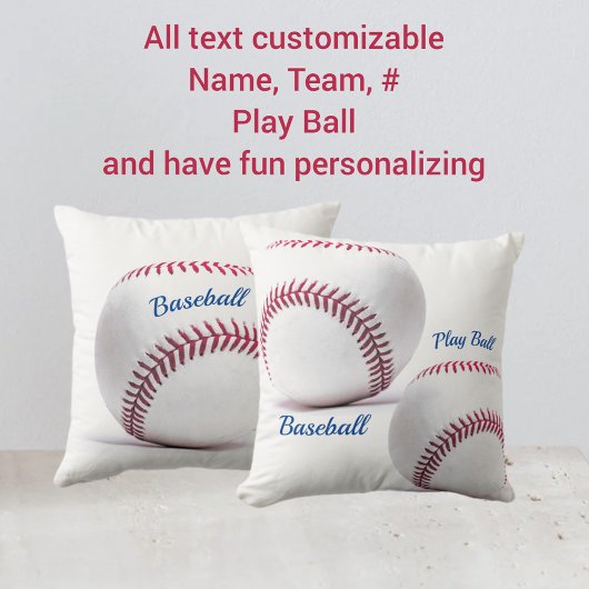 赤いステッチ白の白いベースボール クッション