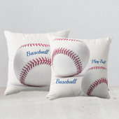 赤いステッチ白の白いベースボール クッション