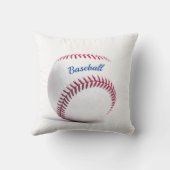 赤いステッチ白の白いベースボール クッション (裏面)