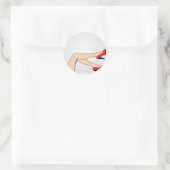 赤いステレットを着た女性の脚 ラウンドシール (バッグ)