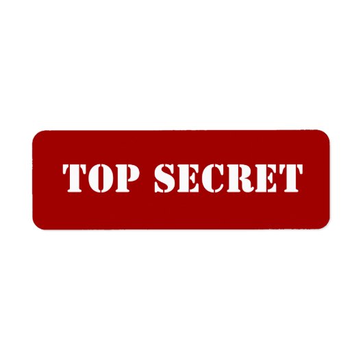 赤いステンシルトップシークレット ラベル (正面)