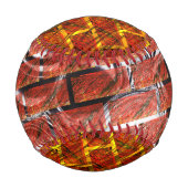 赤いステンドグラス、金色のグレーチングまたはブリック効果を混ぜる 野球ボール (裏面)