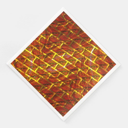 赤いステンドスクラッチ、金ゴールドグリッドまたはレンガ効果 (コーナー)