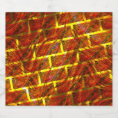 赤いステンドスクラッチ、金ゴールドグリッドまたはレンガ効果 ビールラベル (シングルラベル)