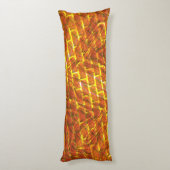 赤いステンドスクラッチ、金ゴールドグリッドまたはレンガ効果 ボディピロー (裏面 (縦))