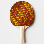 赤いステンドスクラッチ、金ゴールドグリッドまたはレンガ効果 卓球ラケット (正面)
