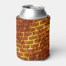 赤いステンドスクラッチ、金ゴールドグリッドまたはレンガ効果 缶クーラー