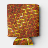 赤いステンドスクラッチ、金ゴールドグリッドまたはレンガ効果 缶クーラー (裏面)