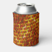 赤いステンドスクラッチ、金ゴールドグリッドまたはレンガ効果 缶クーラー (缶裏面)