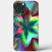 赤いステンドレッドの緑がかった花、ガラス効果下 Case-Mate iPhoneケース (裏面)