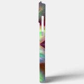 赤いステンドレッドの緑がかった花、ガラス効果下 Case-Mate iPhoneケース (裏面 / 左)