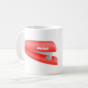 赤いステープラーは鉱山のマグです コーヒーマグカップ