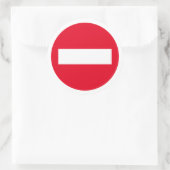 赤いストップ印のステッカー – トラフィックアイコンを入力しない ラウンドシール (バッグ)