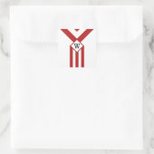 赤いストライプとシボロンとモノグラム付きホワイト スクエアシール (バッグ)