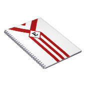 赤いストライプとシボロンとモノグラム付きホワイト ノートブック (右側)