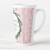 赤いストライプと水彩リースクリスマス カフェラテマグ (右)