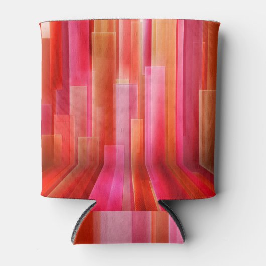 赤いストライプのインテリアデザインのテクスチャ 缶クーラー (正面)