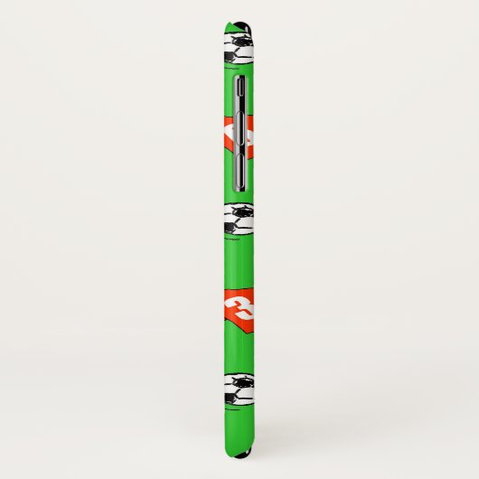 赤いストライプのサッカーシャツ Case-Mate iPhoneケース (裏面/左)