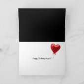 赤いストライプのバラの誕生日のハイヒール カード (内部)