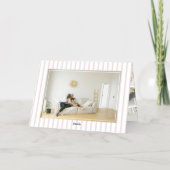 赤いストライプの10枚の写真で楽しいクリスマスを 箔シーズンカード (裏面)