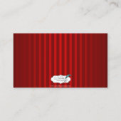 赤いストライプアイボリーバンドとロールービー座席表 プレイスカード (裏面)