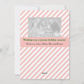 赤いストライプクリスマスグリーティング4枚のフォトフレーム シーズンカード (裏面)