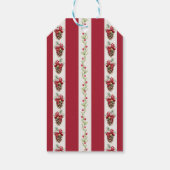赤いストライプクリスマスパーソナライズされた ギフトタグ (裏面)