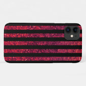 赤いストライプグリッターストライプ、パタストライプのーン Case-Mate iPhoneケース (裏面(横))