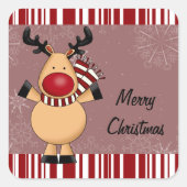 赤いストライプトナカイ スクエアシール (正面)