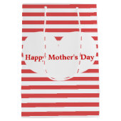 赤いストライプハート |マザーズデイ抱き枕 ミディアムペーパーバッグ (裏面)