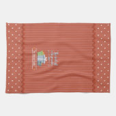 赤いストライプファミリーはギフト最高のモノグラム キッチンタオル (横)