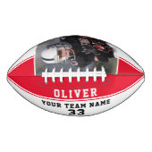 赤いストライププレイヤー名番号チームフォト アメリカンフットボール (正面)