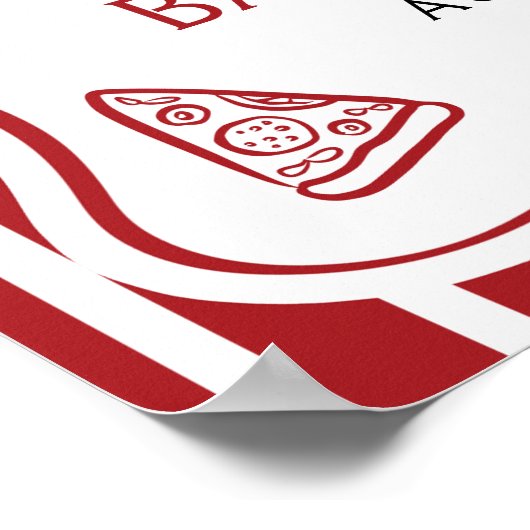 赤いストライプベビーチャオイタリアンベビーシャワーウェルカム ポスター (角)