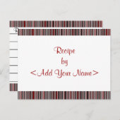 赤いストライプレシピカード4 x 6 ポストカード (正面/裏面)