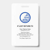 赤いストライプ列特別な写真フレームプレスID バッジ (裏面)