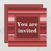 赤いストライプ招待 招待状 (正面/裏面)
