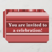 赤いストライプ招待 招待状 (正面/裏面)