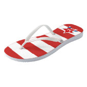 赤いストライプ星と星とあなたのモノグラム ビーチサンダル (アングル)