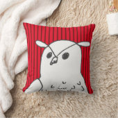 赤いストライプ森の動物アートかわいいフクロウ クッション (ブランケット)